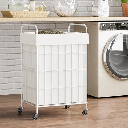 Laundry Hamper with Wheels, 90L Laundry Basket with Handle, Laundry Sorter with - Image 2