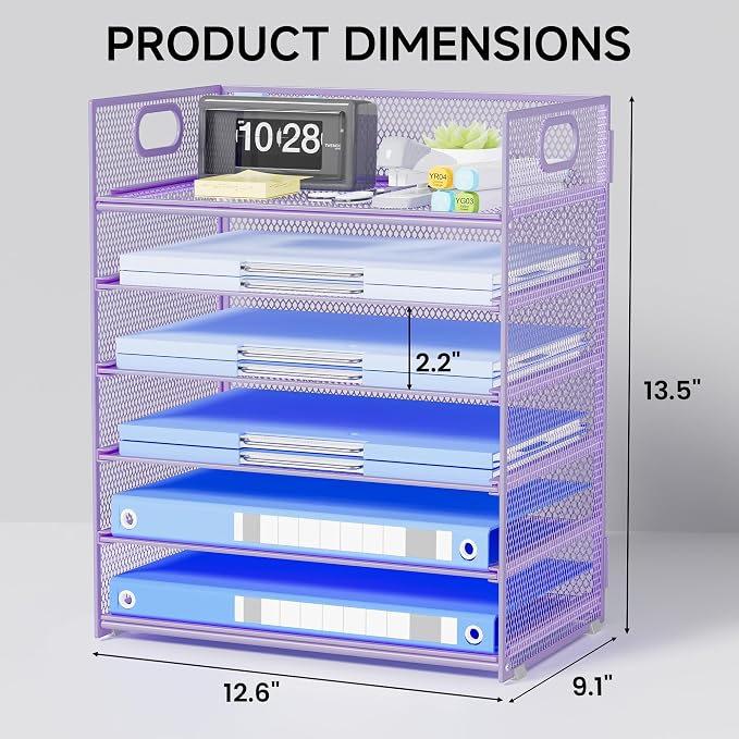 Purple Paper Organizer for Desk - Image 2