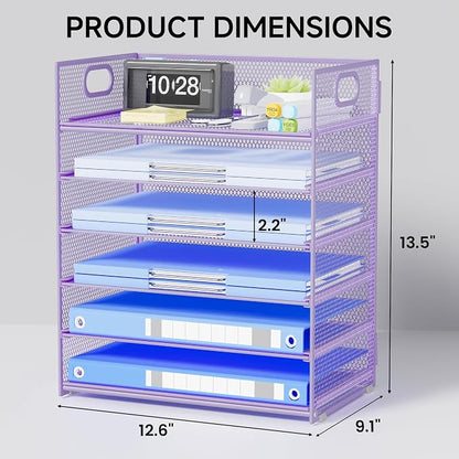 Purple Paper Organizer for Desk - Image 2