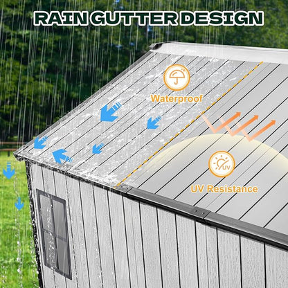8 x 10 FT Plastic Outdoor Storage Shed - Image 6