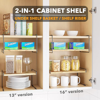 SpaceAid Cabinet Shelf Organizers 2 Pack, Kitchen Counter Organizer Rack Under - Image 3