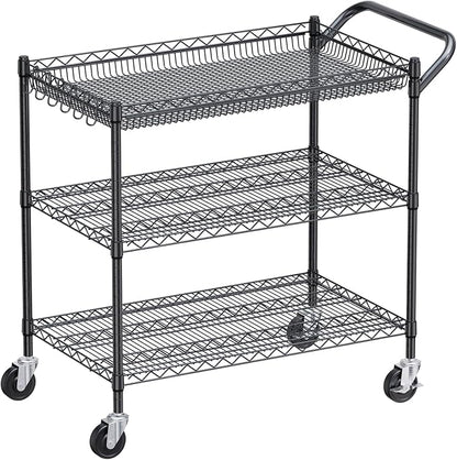 WDT 1350Lbs Capacity Heavy Duty Rolling Utility Cart, Large 3 Tier Rolling Carts - Image 9