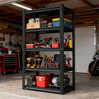 Storage Shelves, Garage Metal Shelving Unit, Adjustable, Double-Layer Column - Image 2