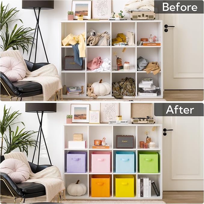 GRANNY SAYS 11x11 Storage Cube Organizers, Pastel Color, Sturdy Handles - Image 7