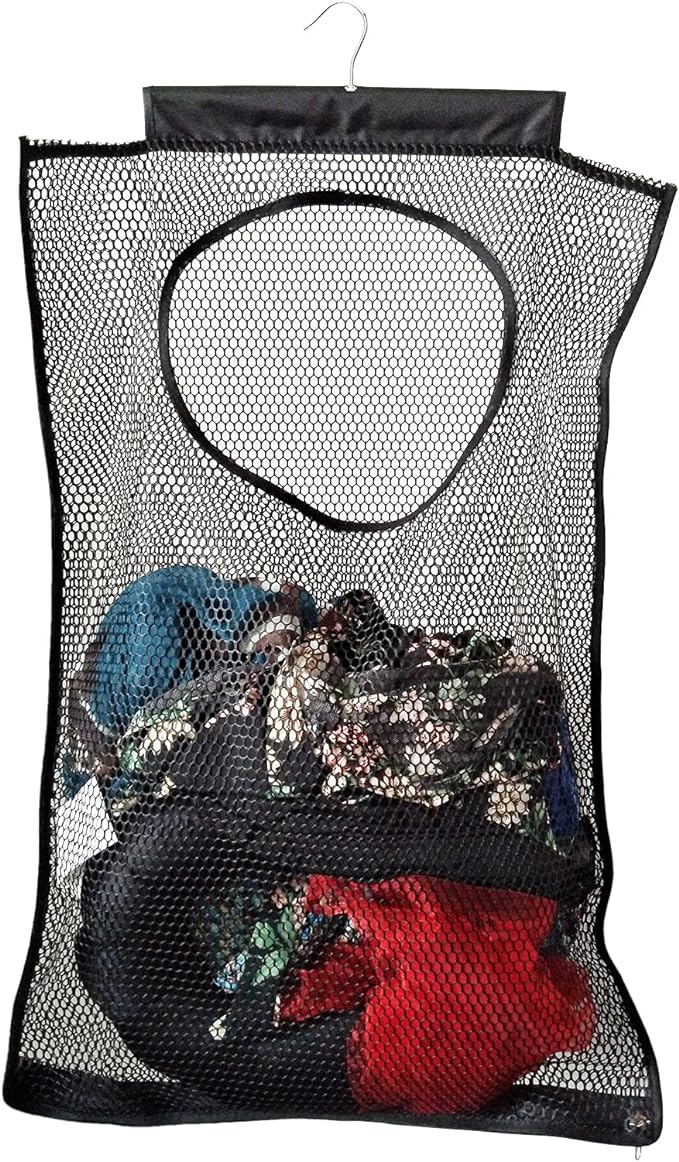 Hanging Mesh Laundry Hamper Large Dirty Clothes Bag, Can Be Used Behind The by SaveSpaceInEveryCorner