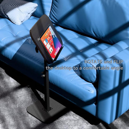 Foldable End Table, Swivel and Turnable Desktop, TV Tray, Side Table - Image 4
