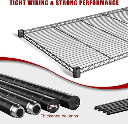 AIRAJ 48” W Storage Shelves Heavy Duty | 3200 LBS Metal Shelving | 5 Tier Wire - Image 4