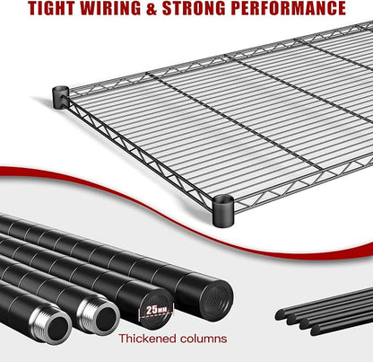 AIRAJ 48” W Storage Shelves Heavy Duty | 3200 LBS Metal Shelving | 5 Tier Wire - Image 4
