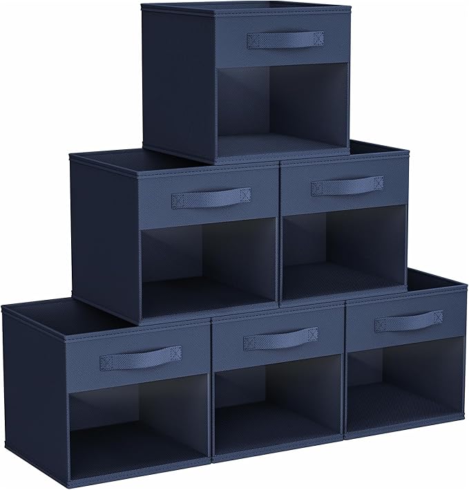 DIMJ Storage Cubes, Cube Storage Bin, 6 Pack Foldable Storage Bins by DiMJ