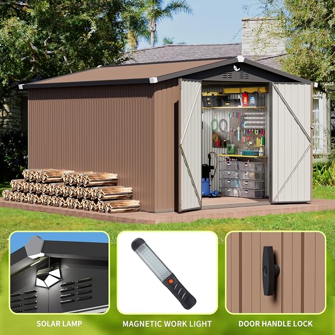 Metal Storage Shed, 10x12 Outdoor Storage Building, Large Backyard Sheds - Image 3