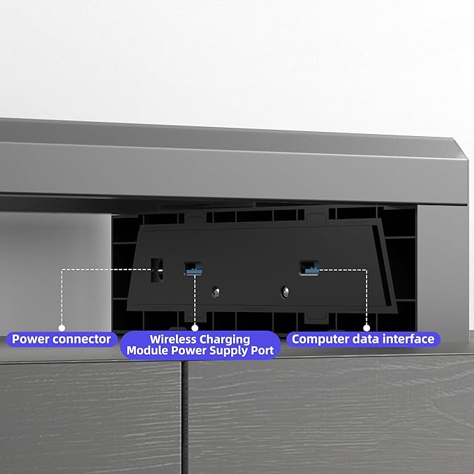 All-in-One Dual Monitor Stand Riser, 5USB Ports and WirelessCharging Pad - Image 3