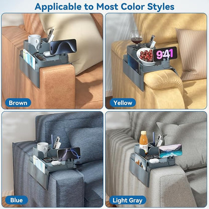 Couch Arm Cup Holder CLESOO Couch Arm Tray Anti-Slip Couch Cup Holder Silicone - Image 9