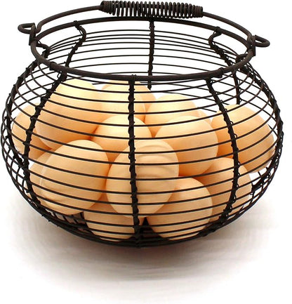 CVHOMEDECO. Rustic Wire Egg Basket - Image 3