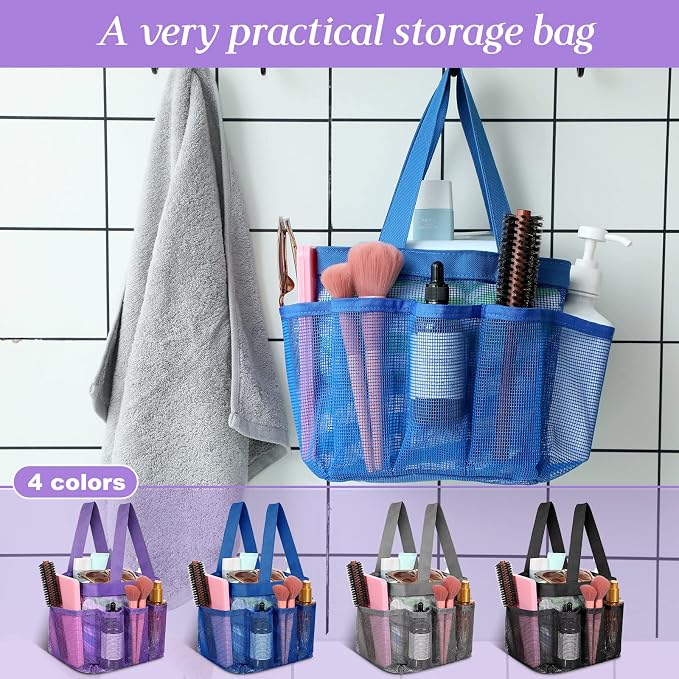Hillban 4 Pcs Mesh Shower Caddy Portable Shower Caddy - Image 4