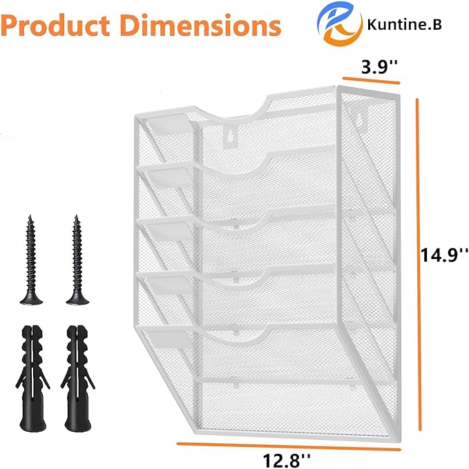 Kuntine.B Wall File Organizer Office Hanging Magazine Holder Wall File Organizer - Image 2