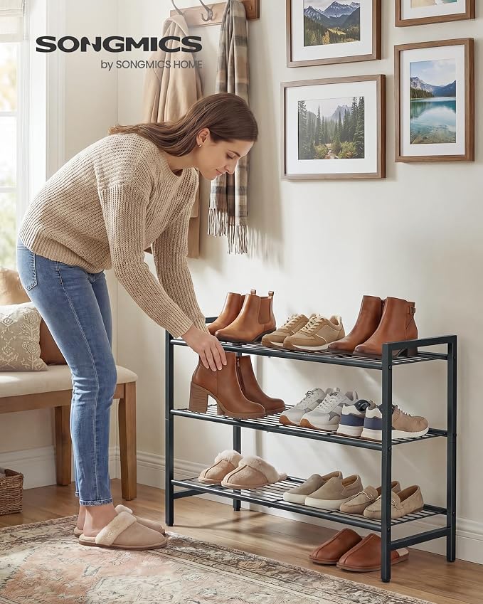 SONGMICS Metal Shoe Rack, Free Standing Shoe Organizer - Image 3