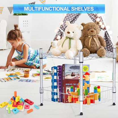 Whitmor 2 Tier Metal Storage Shelves, Heavy Duty Shelf - Image 5