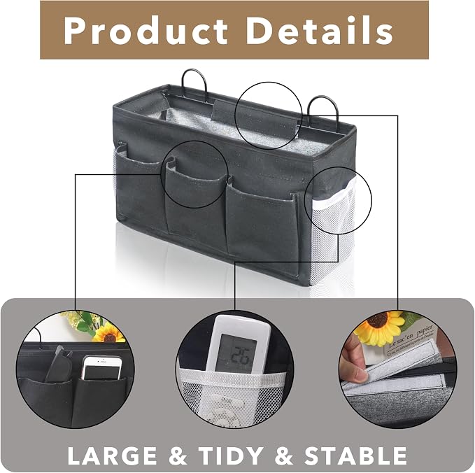 2pcs 3-pockets Large Wall Hanging Organizer Bag, Linen Fabric Door Hanging - Image 5