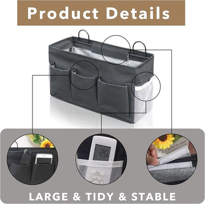 2pcs 3-pockets Large Wall Hanging Organizer Bag, Linen Fabric Door Hanging - Image 5