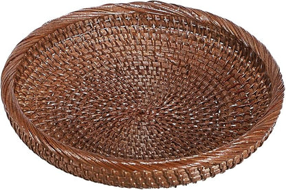Hipiwe Small Key Basket Bowl for Entryway 7.6" Round Woven Wicker Basket Fruit by Hipiwe