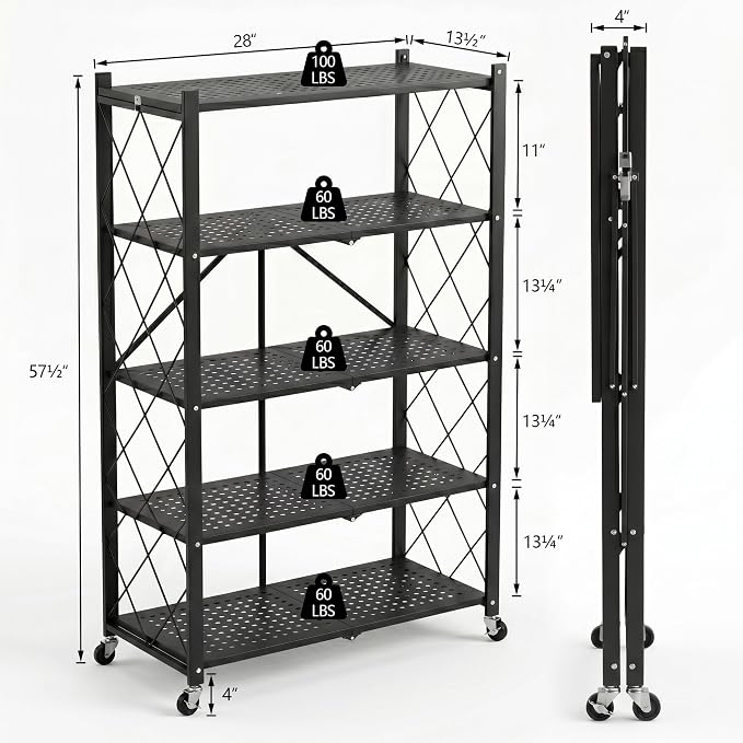 5-Tier Foldable Storage Shelves - Image 2