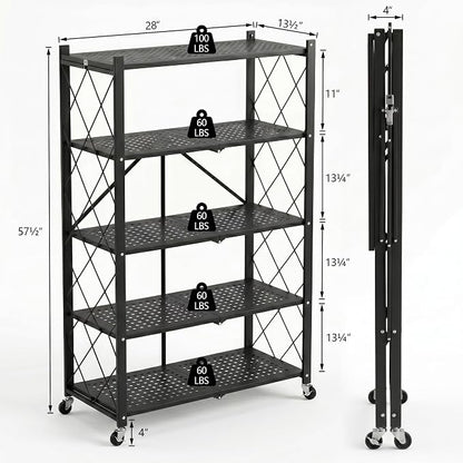 5-Tier Foldable Storage Shelves - Image 2