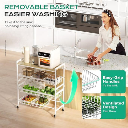 Cinati 4-Tier Utility Kitchen Cart - Image 4