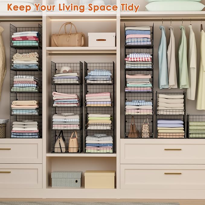 5-Tier Stackable Closet Storage Baskets, Closet Organizers and Storage Shelves - Image 3