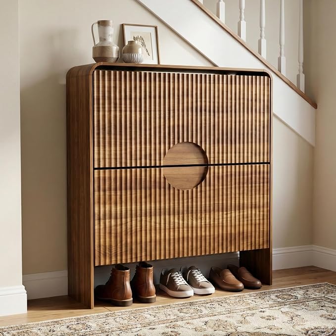 Narrow Shoe Cabinet with Entry Way, Slim Shoe Storage Cabinet by zofiauai