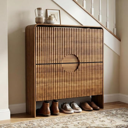 Narrow Shoe Cabinet with Entry Way, Slim Shoe Storage Cabinet by zofiauai