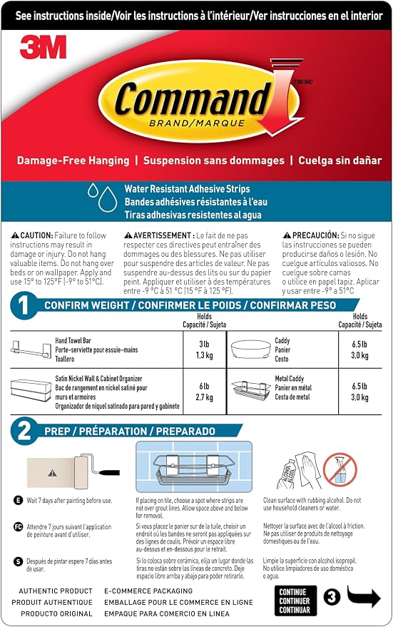 Command Shower Caddy with Water Resistant Strips, Organize Your Bathroom - Image 9