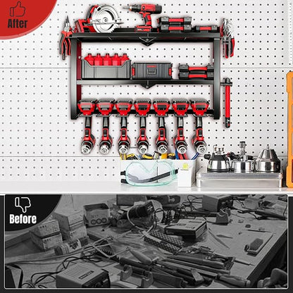 Power Tool Organizer Wall Mount, 150Lbs 3 Layer Metal Tool Storage Rack - Image 5