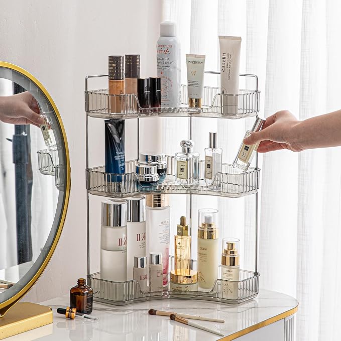 3-Tier Corner Bathroom Counter Organizer – Classic Storage Shelf - Image 6