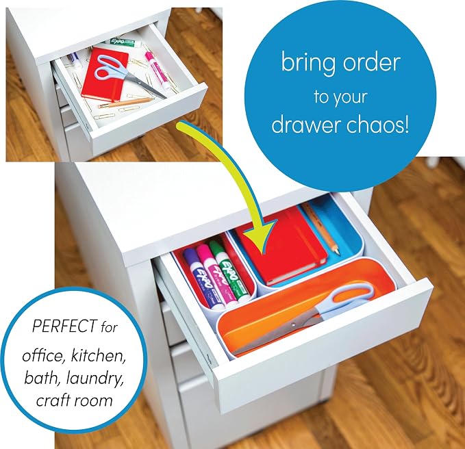 Three by Three Seattle 6 Piece Shallow Metal Organizer Tray Set - Image 2