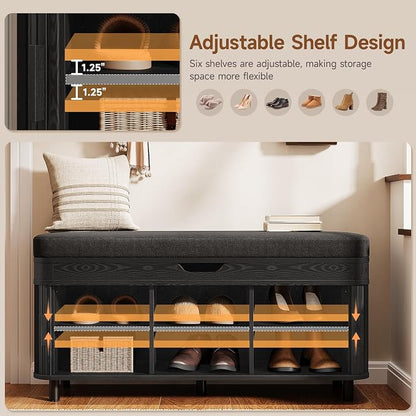 ONBRILL 43.3" Shoe Storage Bench - Image 5
