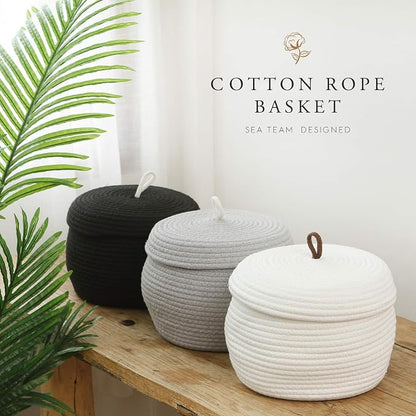 Sea Team Round Cotton Rope Storage Basket - Image 4