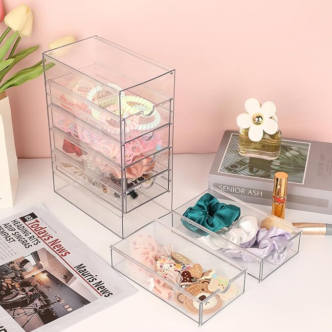 Hipiwe Plastic Drawer Organizer Clear Desktop Drawers Box - Image 2