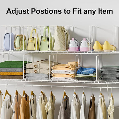 SortNStore Wire Shelf Dividers for Closet: Tall 12 Pack 12-inch Deep Wire Rack - Image 6