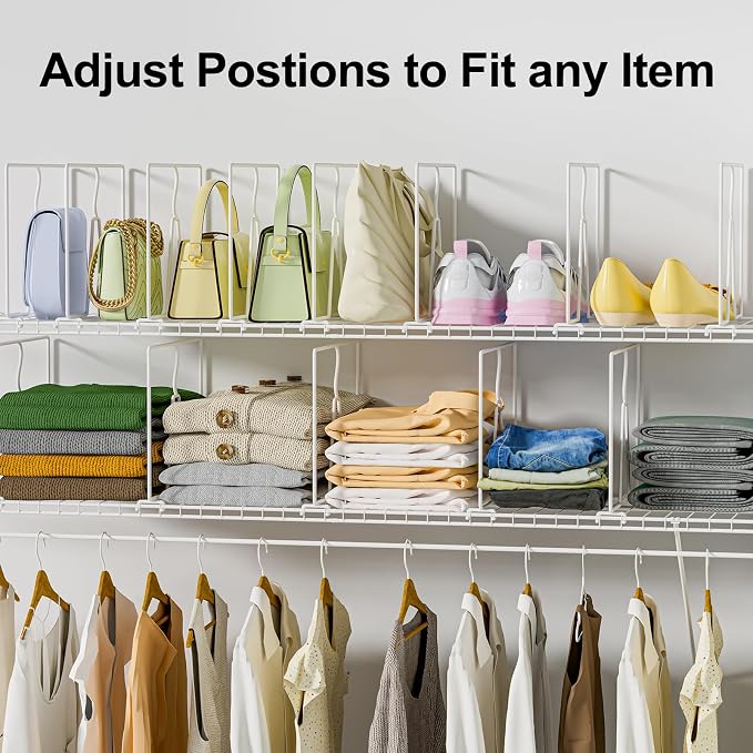 SortNStore Wire Shelf Dividers for Closet: 12-inch Tall 12-inch Deep 6 Pack - Image 6
