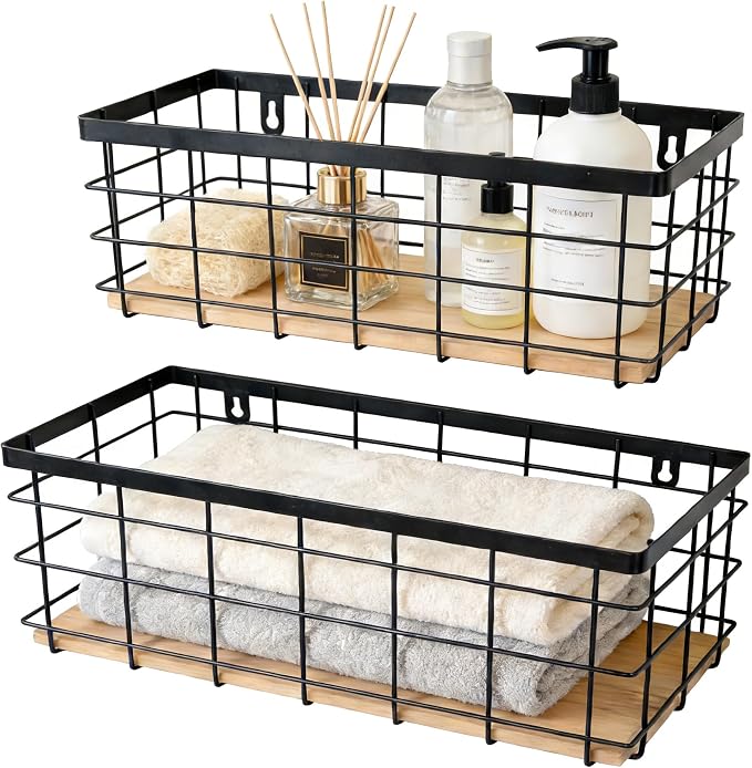 Metal Wire Basket for Kitchen Cabinets, Farmhouse Hanging Basket - Image 3