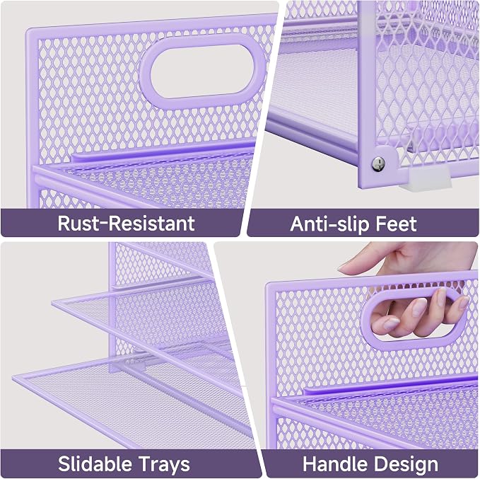 Purple Paper Organizer for Desk - Image 3