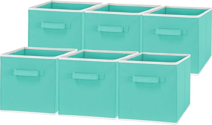 Simple Houseware Foldable Cube Storage Bins, 11-Inch Turquoise by SimpleHouseware