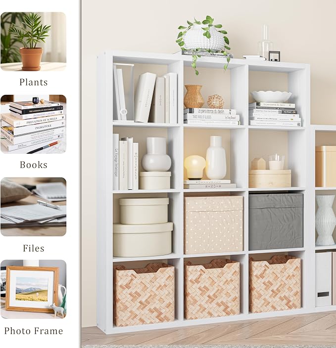 Cube Storage Organizer Bookcase, Decorative 11 inch Open Back Cubical Shelf - Image 8