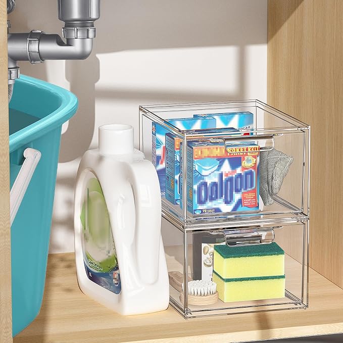 6 Pack Stackable Acrylic Makeup Organizer, Jewelry and Home Storage - Image 2