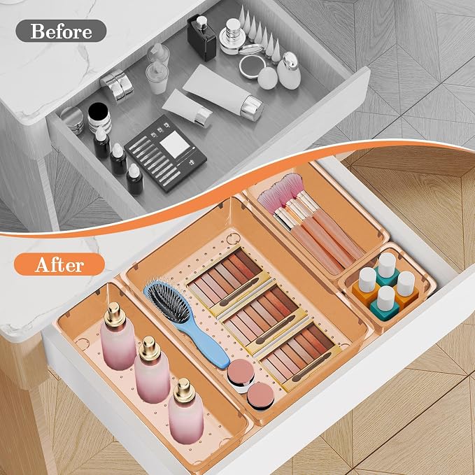 25 PCS Plastic Drawer Organizer Set, 4-Size Versatile Organizer Trays & storage - Image 4