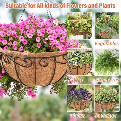 3 Pack 10 Inch Metal Hanging Baskets - Image 6