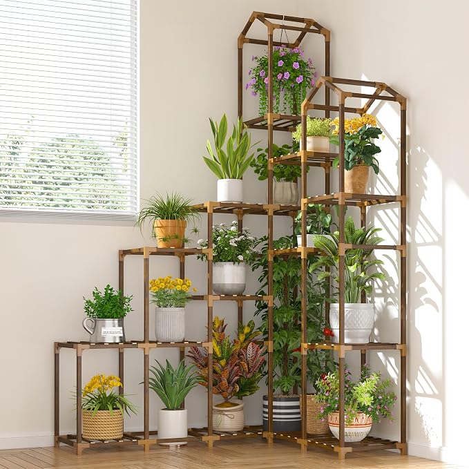 EnHomee 73.6" H Plant Stand Indoor Outdoor Tall Plant Shelf by EnHomee