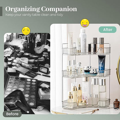 Aveniee Corner Bathroom Counter Organizer, Bathroom Countertop Shelf Makeup - Image 4