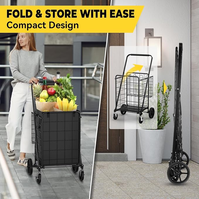 4.5 Cu Ft Folding Shopping Cart - Image 4