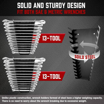 ALOANES 52-Slot Metal Wrench Organizer, Heavy Duty Tool Tray - Image 3